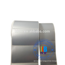 Printed synthetic label matt silver polyester PET label